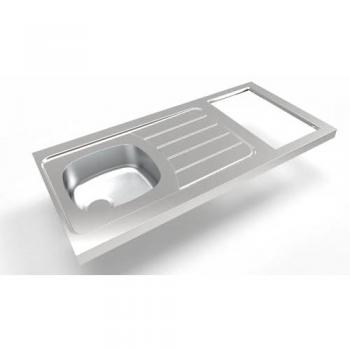 Evier kitchenette ISEO 120x60 inox avec découpe pour Domino (non fourni)
