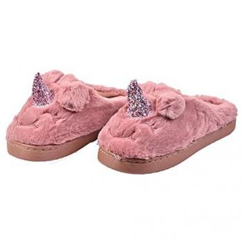 Pantoufles enfant ozabi licorne parme chaleur confort fille