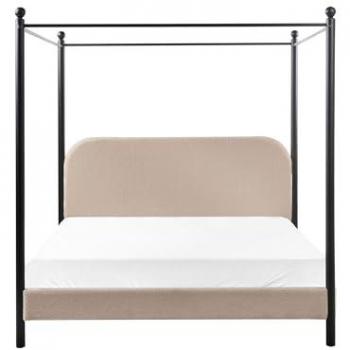 Baldaquin Moderne Bouclé DANNEMOIS 160x200 – Finitions Taupe