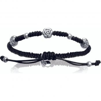 Bracelet en Argent 925 'Flora' noir