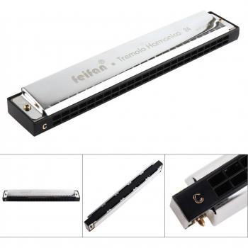 8K Titanium Feifan Harmonica, 24 Holes, C Major, Tremolo Effect
