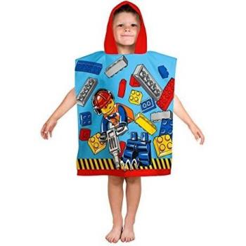 Character World 924: LEGO City Badekapuze, 115 cm × 50 cm – Baumwolle, blau‑rot‑gelb