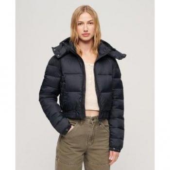 Veste à Capuche Courte Superdry, Dames, Bleu Marine, Taille 36