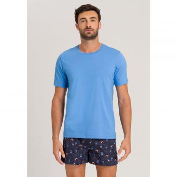 Hanro Kurzarm T-Shirt 'Living Shirt', Blau, XL