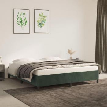 Lit cadre 160x200 cm Velours Vert foncé