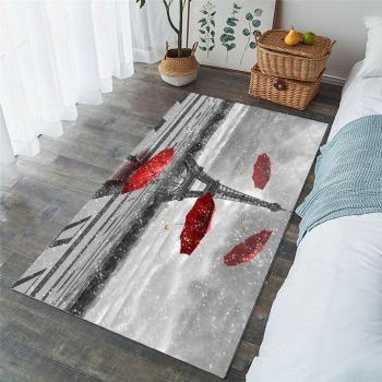 BritainBridge‑Matte – Rotes Regenschirm‑Motiv für Wohnzimmer, 152 × 244 cm