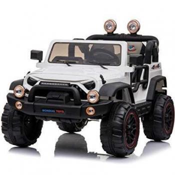 Kids' Electric SUV 12V, 2 Seats, 2.4G Remote Control, Soft Start Shocks, Full Options MT-018 in White by Mondial Toys