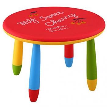 Mesita Infantil Redonda Roja de Plástico Resistente