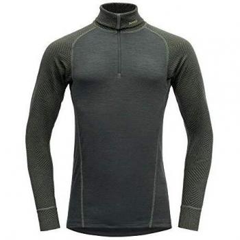 Merino-Oberteil Devold DUO Active – Grüne Zip-Neck-Funktion – Männergröße M – Farbe Woods