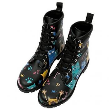 DOGO Damen Boots Vegan Schnürboots Gr. 40, Normalschaft, grün