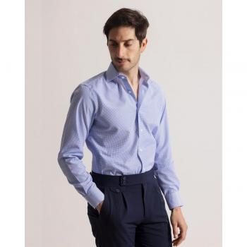 Camisa Slim Fit Hombre Estampada Azul