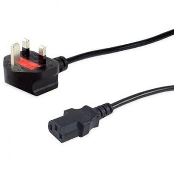 British Standard 10 Meter C13 Power Lead, 10A Fuse Built‑in