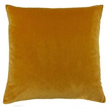 Radiant Yellow Ribbed Velvet Cushion Cover – Single Size