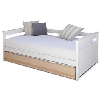 Lit Poussière d'Azur Blanc Bois 80x200
