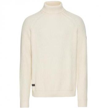 Camel active Rollkragenpullover mit Rollkragen Lederimitateinsätze