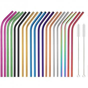 10 Colors Reusable Drinking Straws