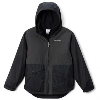 Columbia Rainy Trails III Black Waterproof Jacket Fleece‑Lined XL (18 Years) for Girls