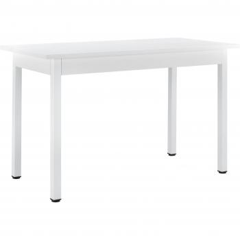 Table de repas en MDF et acier blanc 120 cm x 60 cm