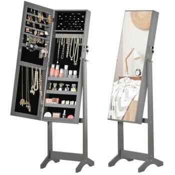 Lockable Jewellery Organiser with Full-Length Mirror