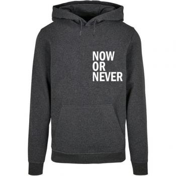 Herren Kapuzensweatshirt Now Or Never in Grau