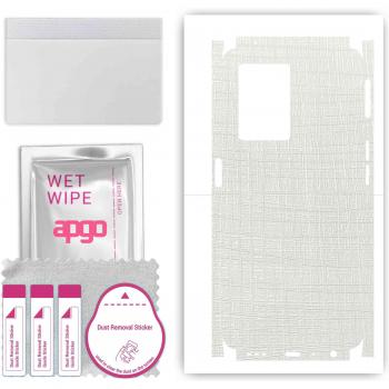 Film Protettivo Completo, Stile Tessuto Bianco, per Oppo A77 5G