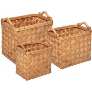 Trio Cestini Rettangolari in Legno Melvin L26-L31-L37