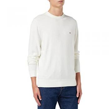 Suéter casual de hombre Tommy Hilfiger, cuello redondo, color blanco