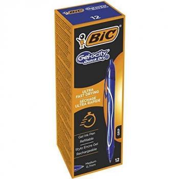 Stylos Encre Gel Bleue Rapide Séchage BIC Gel-ocity Boîte de 12