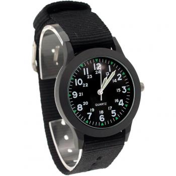 Unisex Black Nylon Strap Watch