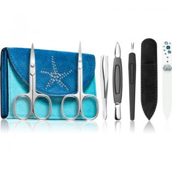 DuKaS Premium Line Solingen 216 Manicure Kit with Sleeve Blue-Turquoise