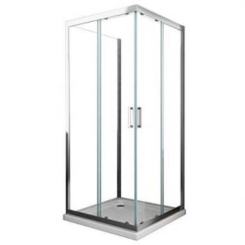 GIORGY Duschkabine 90x140x90 cm mit seitlicher Glasscheibe