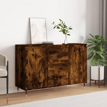Aparador de madera de ingeniería roble ahumado 104x35x70 cm Vidaxl Marrón