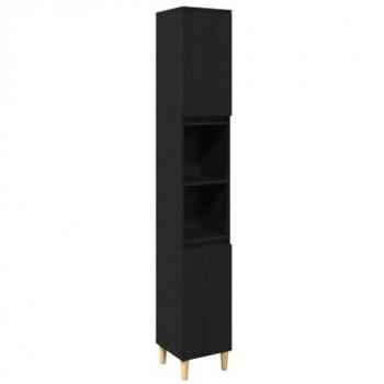 Ensemble Vidaxl Mobilier Salle de Bain Noir avec Stockage
