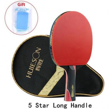 Huieson Professional Table Tennis Paddle with Double Pimples-in Rubber and Carry Bag