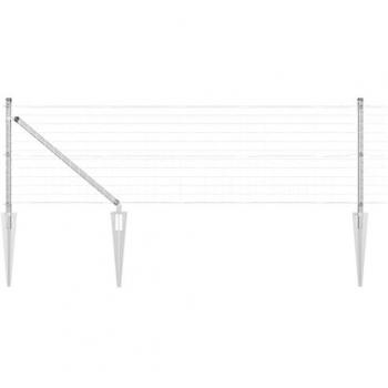 Poteaux argentés 0.6x10 m, clôture en acier vidaxl