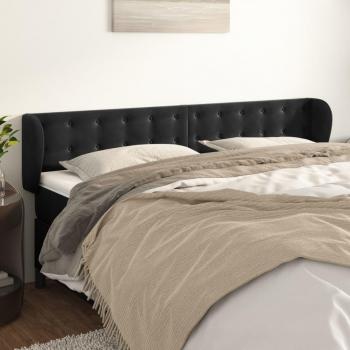 Černé čelo postele typu ušák 203x23x78/88 cm samet