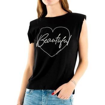 Morgan XS Femme T-Shirt Noir Manches Courtes