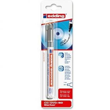 Marqueur Édding 8500 Pointe Ogive 1 mm – CD/DVD/BD RW, couleur noire, emballage blister