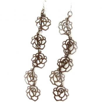 Brown 'Rosa Romantica' Earrings by Les Trésors De Lily