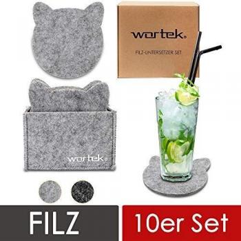 Wortek Zubehör für Tisch & Gläser, waschbare Getränke Glasuntersetzer
