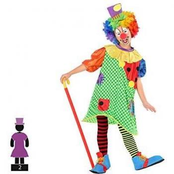Disfraz de Payasa Niña Multicolor Talla 5-6 Años