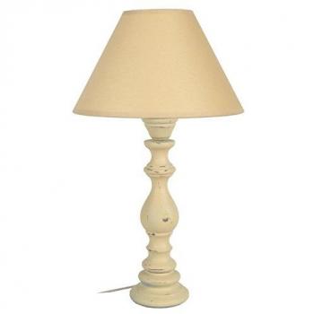 Lampe de Chambre TOSEL – Abat-Jour en Coton, Couleur Crémé