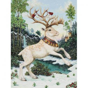 Brique‑Diamant Neige Forêt 5D 20×30 CM – Plaque Décorative Point de Croix