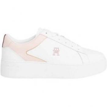 Hilfiger Femme White Whimsy Pink Court Kicks