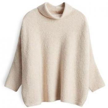 SOMEDAY Oversized Rollkragenpullover Tiola Beige M