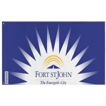 Polyester Flag: Fort St. John, 128 cm × 192 cm, Dual‑Side Design, Eyelets
