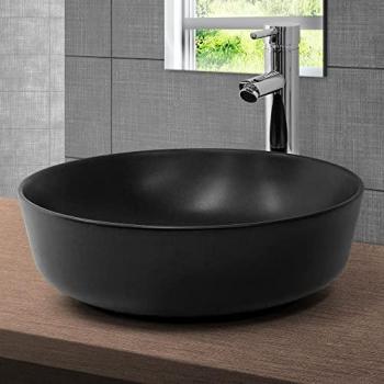 Weißes Keramik-Washbasin 400 × 400 × 135 mm – runde Form