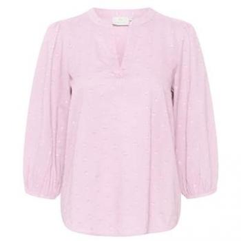 KAFFE Jollia Pink Damenlangarmbluse – Größe 46