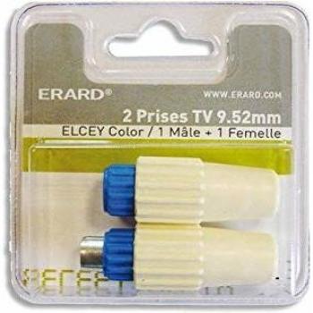 Pack de 2 Prises TV Elsey 9.52 mm