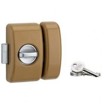 Verrou en applique 45 mm avec 3 clés en acier époxy bronze